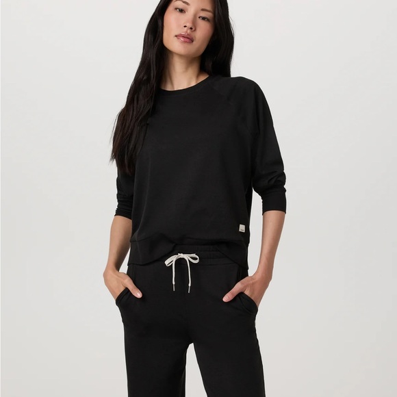 New Vuori Heather Black Halo Long Sleeve Crewneck Sweater Size Medium - Picture 7 of 8